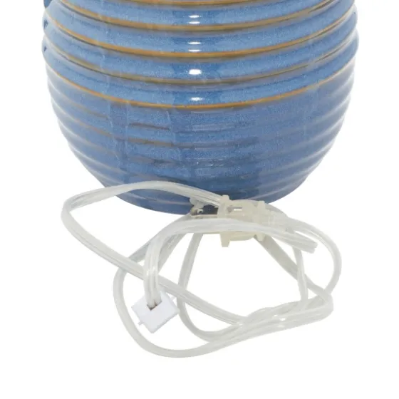 Blue Ribbed Stoneware Table Lamp-Kirkland's Home Cheap