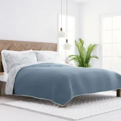 Blue Scalloped Reversible 3-Pc. King Quilt Set-Kirkland's Home Flash Sale