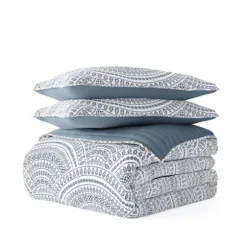 Blue Scalloped Reversible 3-Pc. King Quilt Set-Kirkland's Home Flash Sale