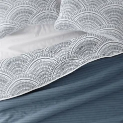 Blue Scalloped Reversible 3-Pc. King Quilt Set-Kirkland's Home Flash Sale