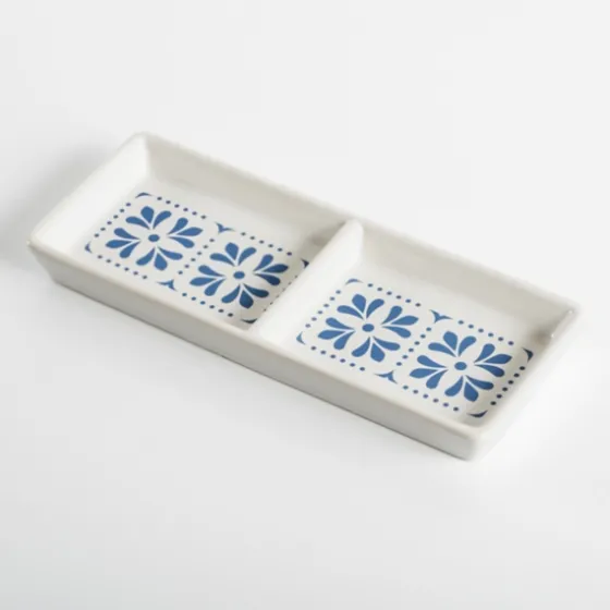Blue Scroll Ceramic Divided Tray-Kirkland's Home Hot