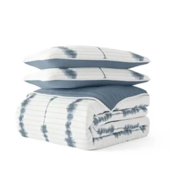 Blue Shibori Reversible 3-Pc. Queen Quilt Set-Kirkland's Home Online