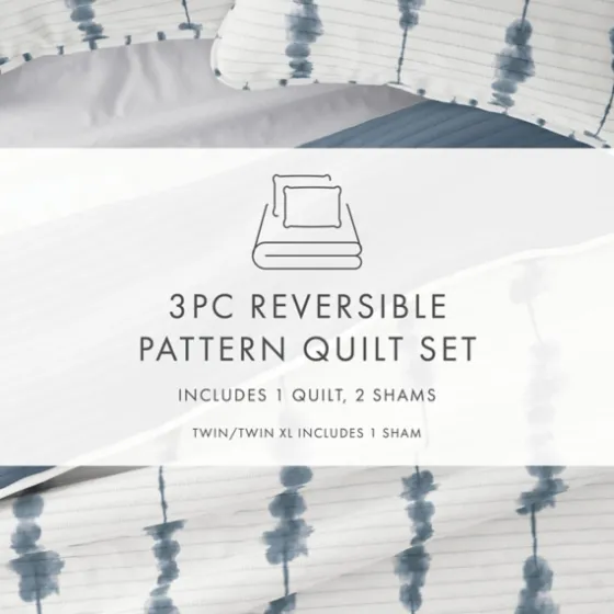 Blue Shibori Reversible 2-Pc. Twin Quilt Set-Kirkland's Home Best Sale