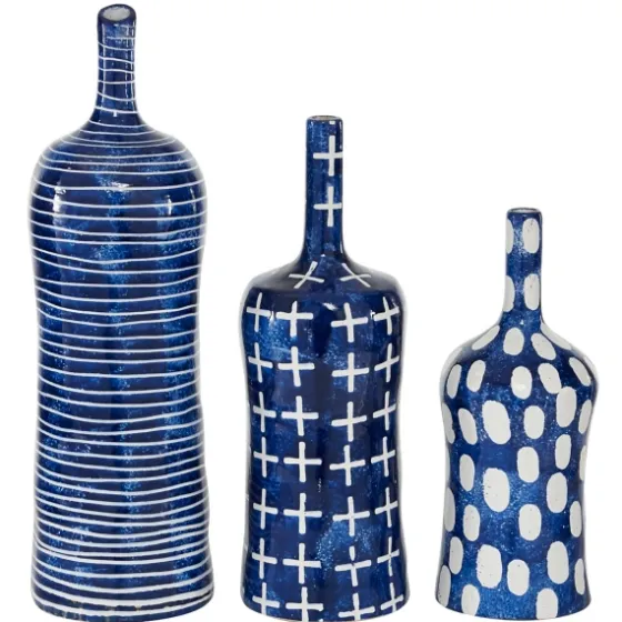 Blue Stoneware Vases, Set Of 3-Kirkland's Home Shop