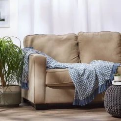 Blue Stonewash Urban Check Throw-Kirkland's Home Shop