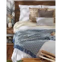 Blue Stonewash Urban Check Throw-Kirkland's Home Shop