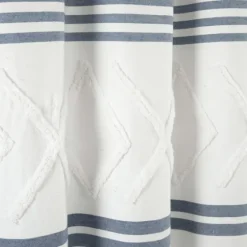 Blue Stripe Diamond Tufted Shower Curtain-Kirkland's Home Discount