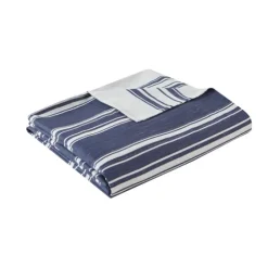 Blue Stripe Reversible 3-Pc. Queen Duvet Cover Set-Kirkland's Home Discount