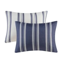 Blue Stripe Reversible 3-Pc. Queen Duvet Cover Set-Kirkland's Home Discount