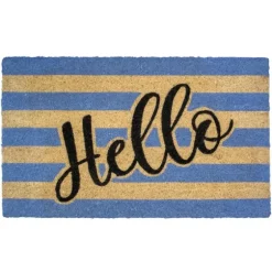 Blue Striped Hello Doormat-Kirkland's Home Best Sale