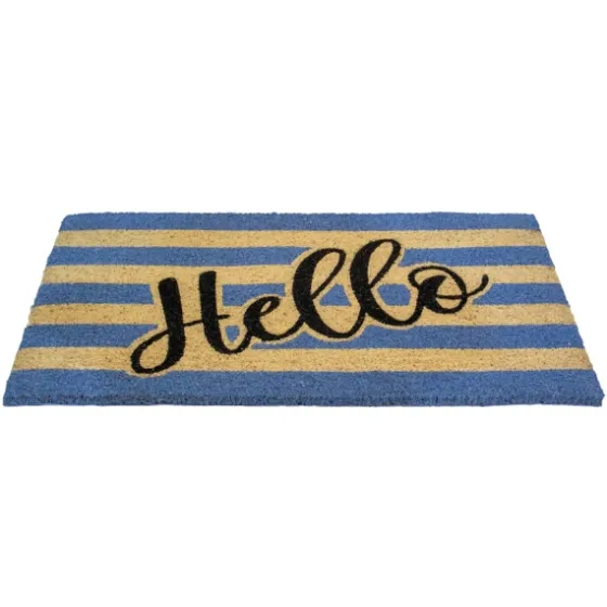 Blue Striped Hello Doormat-Kirkland's Home Best Sale