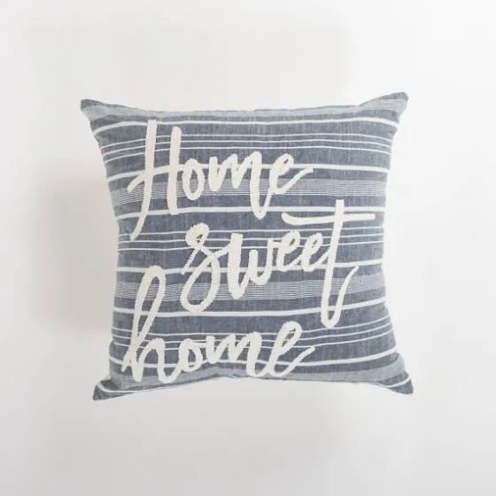 Blue Striped Home Sweet Home Throw Pillow-Kirkland's Home Flash Sale