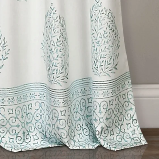 Blue Teardrop Leaves Curtain Panel Set, 84 In.-Kirkland's Home Best