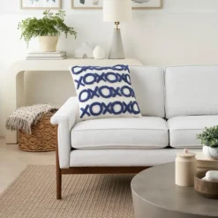 Blue Tufted Xoxo Cotton Throw Pillow-Kirkland's Home Hot