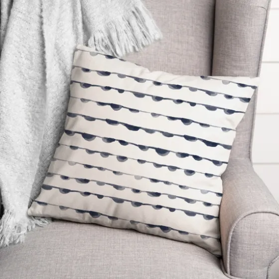 Blue Watercolor Dot Chain Pattern Pillow-Kirkland's Home Clearance