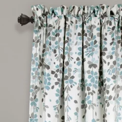 Blue Weeping Flower Curtain Panel Set, 95 In.-Kirkland's Home Store