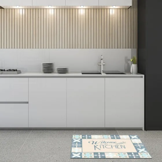 Blue Welcome To The Kitchen Floor Mat, 24X36-Kirkland's Home Online