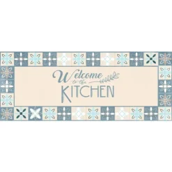 Blue Welcome To The Kitchen Floor Mat, 24X60-Kirkland's Home New