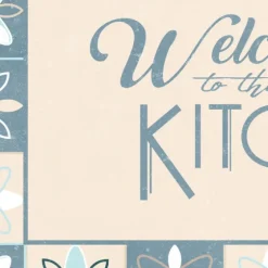 Blue Welcome To The Kitchen Floor Mat, 24X60-Kirkland's Home New