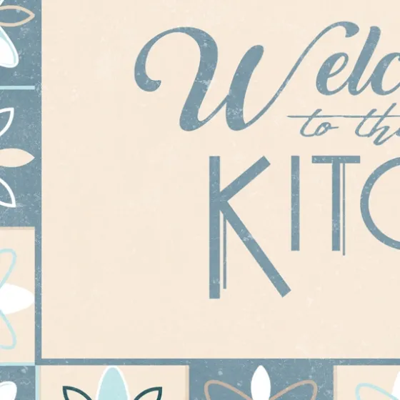 Blue Welcome To The Kitchen Floor Mat, 24X60-Kirkland's Home New