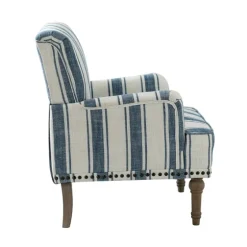 Blue White Stripe Upholstered Accent Chair-Kirkland's Home Online