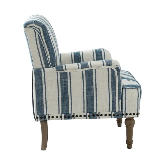 Blue White Stripe Upholstered Accent Chair-Kirkland's Home Online