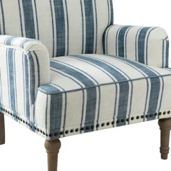 Blue White Stripe Upholstered Accent Chair-Kirkland's Home Online