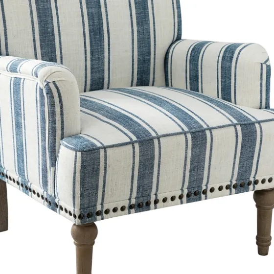 Blue White Stripe Upholstered Accent Chair-Kirkland's Home Online