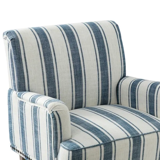 Blue White Stripe Upholstered Accent Chair-Kirkland's Home Online