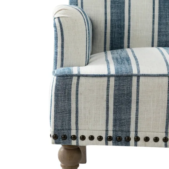 Blue White Stripe Upholstered Accent Chair-Kirkland's Home Online