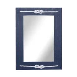 Blue Wood Frame Mirror With White Rope-Kirkland's Home Online