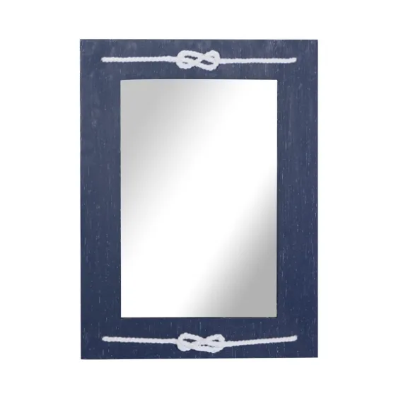 Blue Wood Frame Mirror With White Rope-Kirkland's Home Online