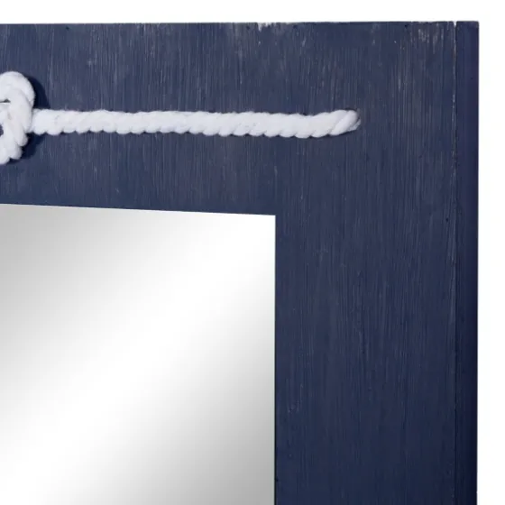 Blue Wood Frame Mirror With White Rope-Kirkland's Home Online