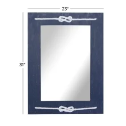 Blue Wood Frame Mirror With White Rope-Kirkland's Home Online