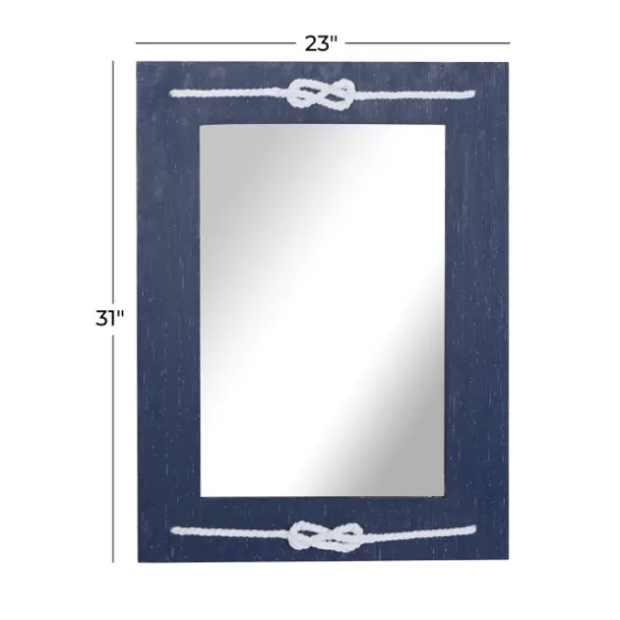 Blue Wood Frame Mirror With White Rope-Kirkland's Home Online