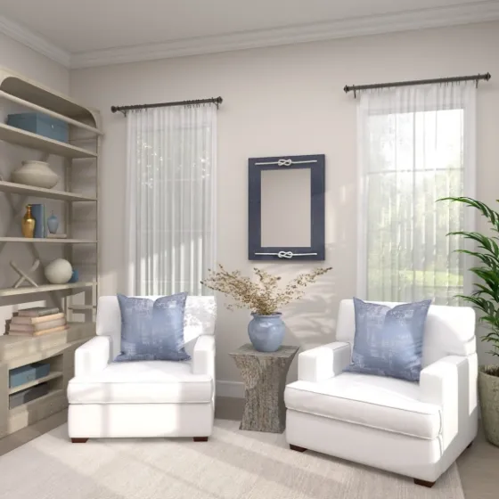 Blue Wood Frame Mirror With White Rope-Kirkland's Home Online