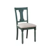 Blue Wood Upholstered Dining Chairs, Set Of 2-Kirkland's Home Cheap