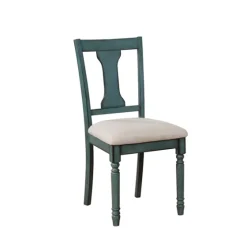 Blue Wood Upholstered Dining Chairs, Set Of 2-Kirkland's Home Cheap
