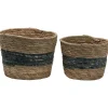 Blue Woven Cattail Baskets, Set Of 2-Kirkland's Home Cheap
