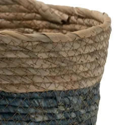 Blue Woven Cattail Baskets, Set Of 2-Kirkland's Home Cheap
