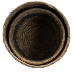 Blue Woven Cattail Baskets, Set Of 2-Kirkland's Home Cheap