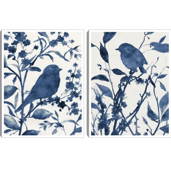 Bluebird Silhouette Canvas Art Prints, Set Of 2-Kirkland's Home Online