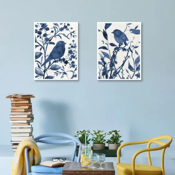 Bluebird Silhouette Canvas Art Prints, Set Of 2-Kirkland's Home Online