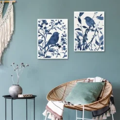 Bluebird Silhouette Canvas Art Prints, Set Of 2-Kirkland's Home Online