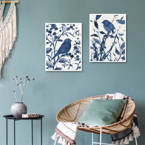 Bluebird Silhouette Canvas Art Prints, Set Of 2-Kirkland's Home Online