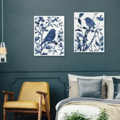 Bluebird Silhouette Canvas Art Prints, Set Of 2-Kirkland's Home Online
