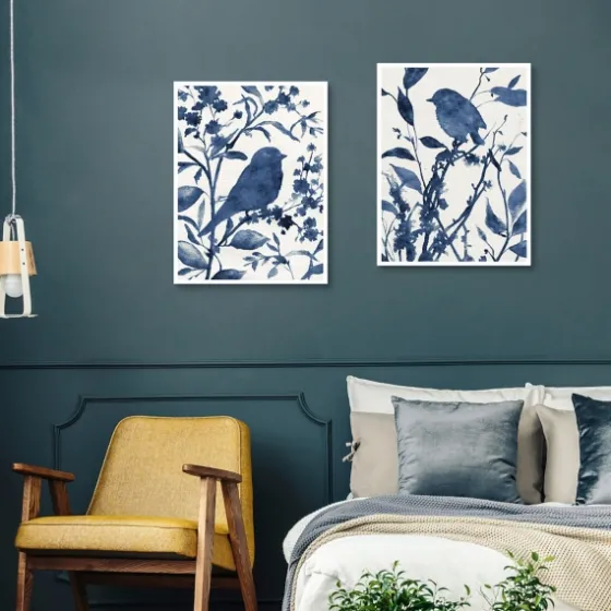 Bluebird Silhouette Canvas Art Prints, Set Of 2-Kirkland's Home Online