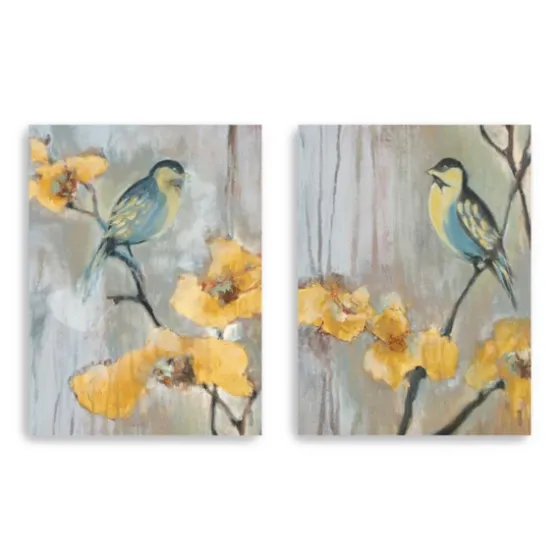 Bluebirds And Blossoms Canvas Art Prints, Set Of 2-Kirkland's Home Discount