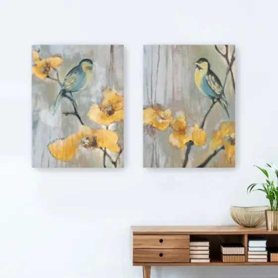 Bluebirds And Blossoms Canvas Art Prints, Set Of 2-Kirkland's Home Discount