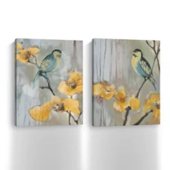 Bluebirds And Blossoms Canvas Art Prints, Set Of 2-Kirkland's Home Discount